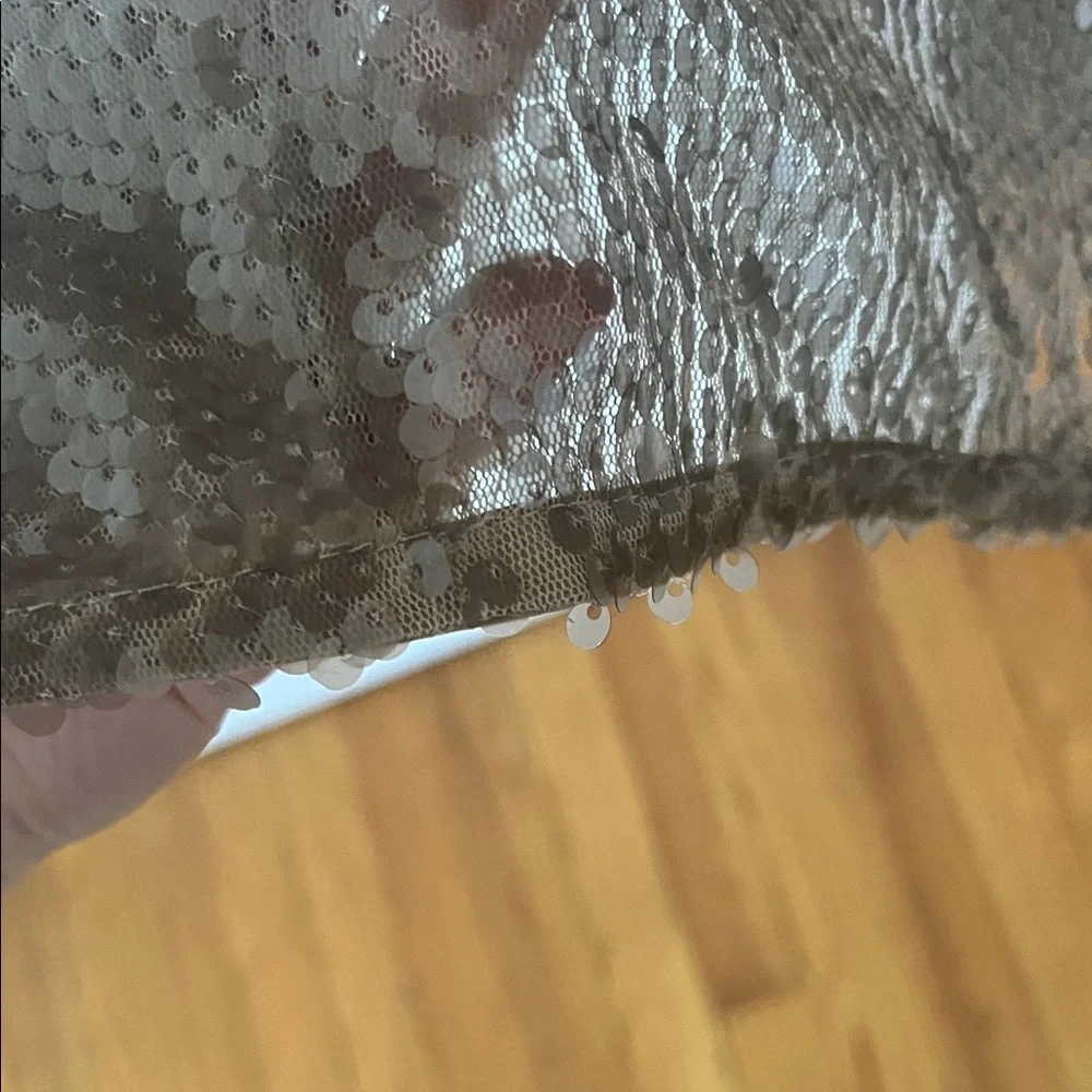 Boohoo Taupe Sequin Long Sleeve Midi Dress - Picture 4 of 10